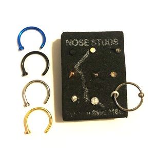 Brand new nose ring studs bundle sterling steel